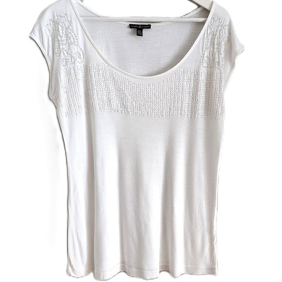 Maison Coupé white sequin detail top - Picture 1 of 9